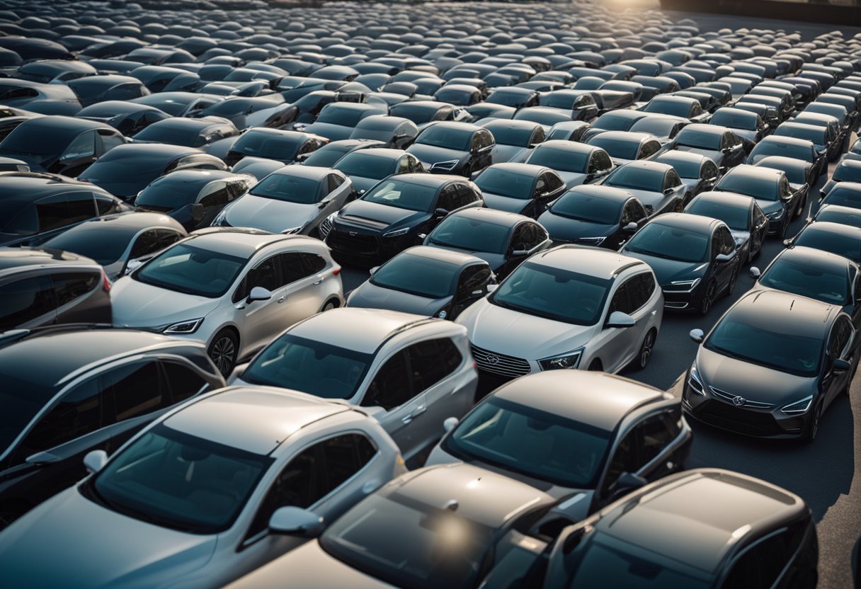 A fleet of vehicles being tracked and managed through software, with data on inventory and assets being seamlessly integrated