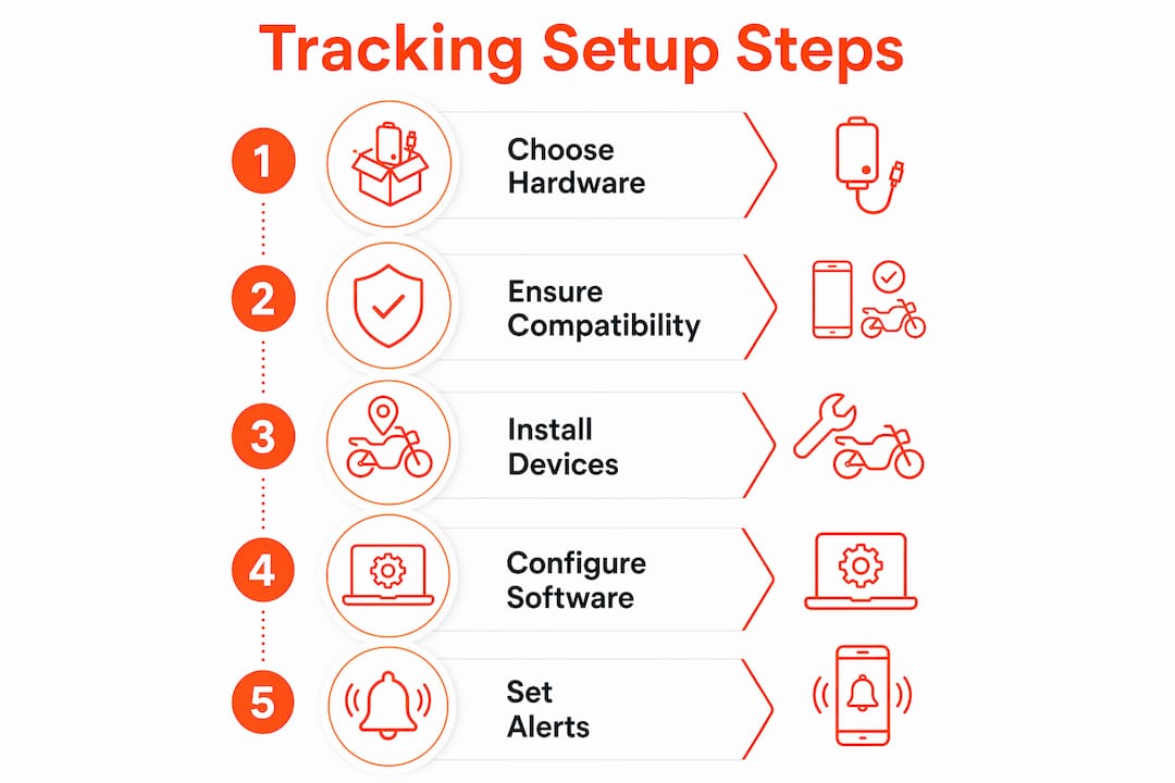 Infographic detailing steps for multi-vehicle tracking setup