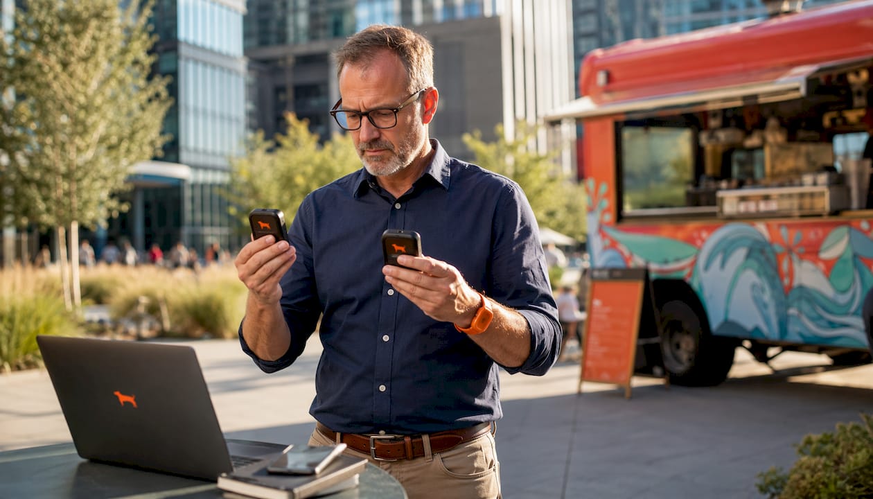 Fleet manager comparing two GPS devices