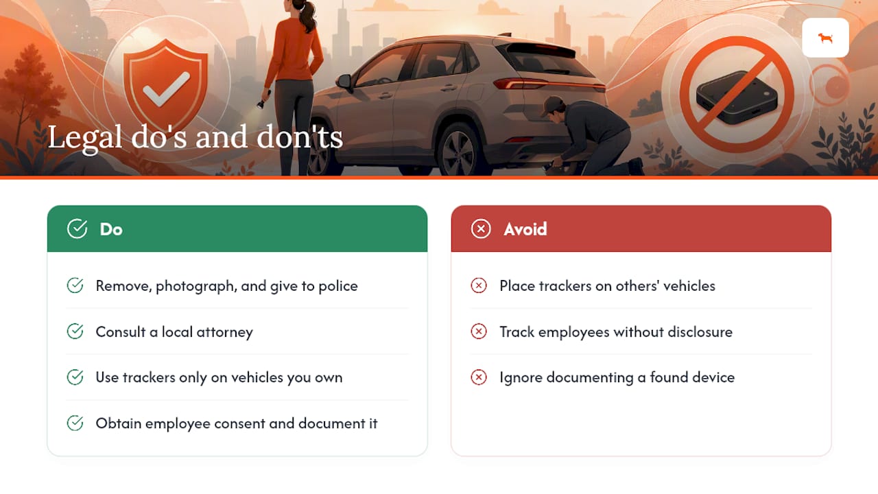 Is It Legal to Hide or Find a GPS Tracker? — overview diagram