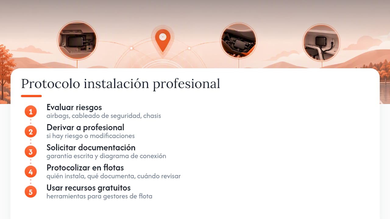 Protocolo seguro para la instalación profesional de GPS