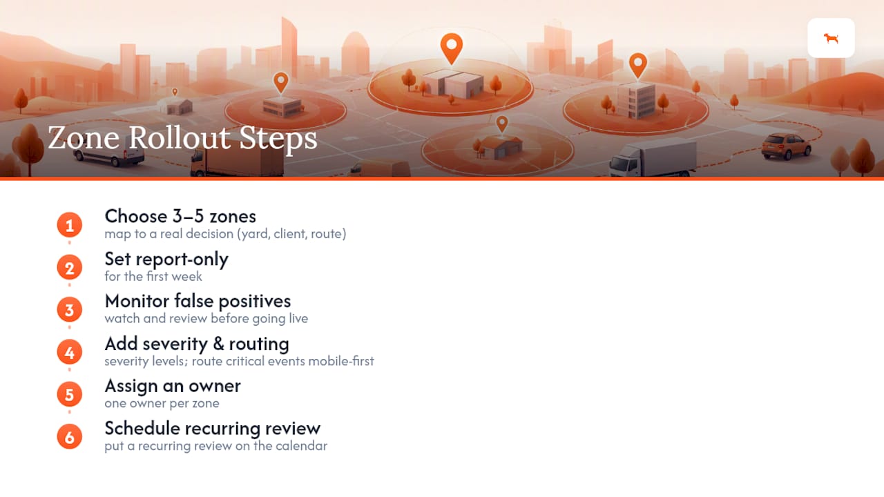 Five-step geofence alert rollout process
