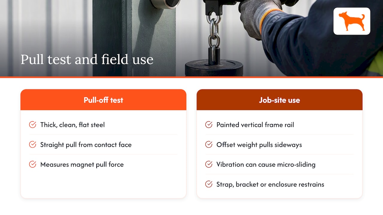 Pull force versus vibration-driven sideways load