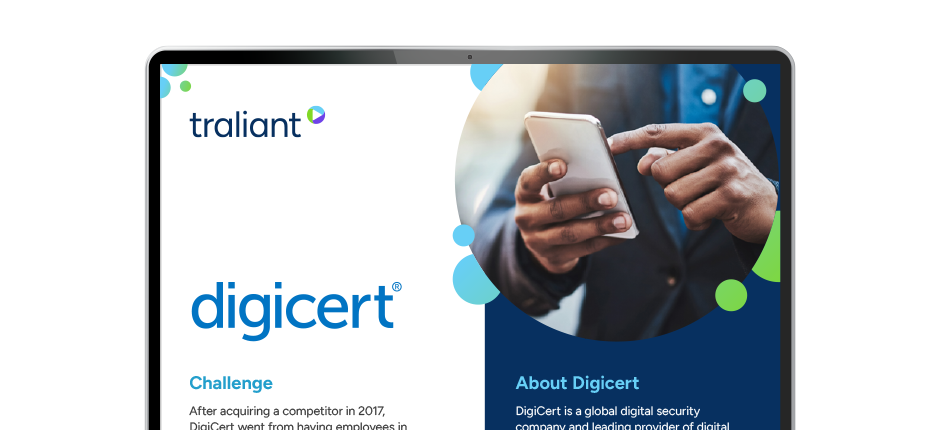 Digital case study for Traliant's customer, Digicert