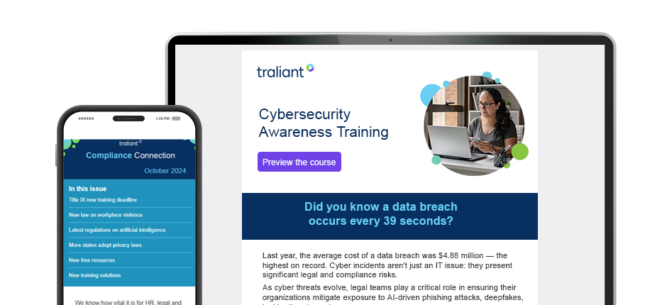 Traliant's HTML email template