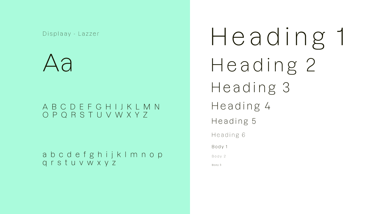 Pulp_Orchid typography system using Lazzer by Displaay to give the minimal brand identity a distinctive editorial character.