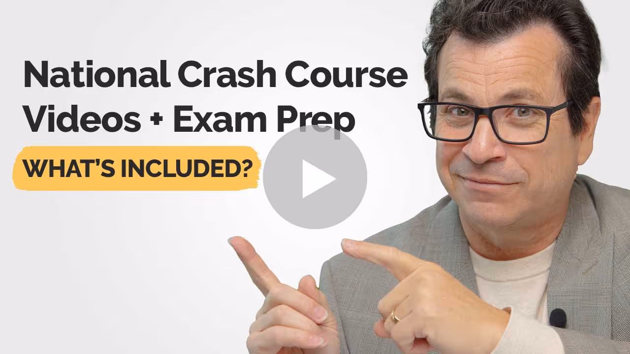US Realty Training real estate exam crash course video and exam prep thumbnail.