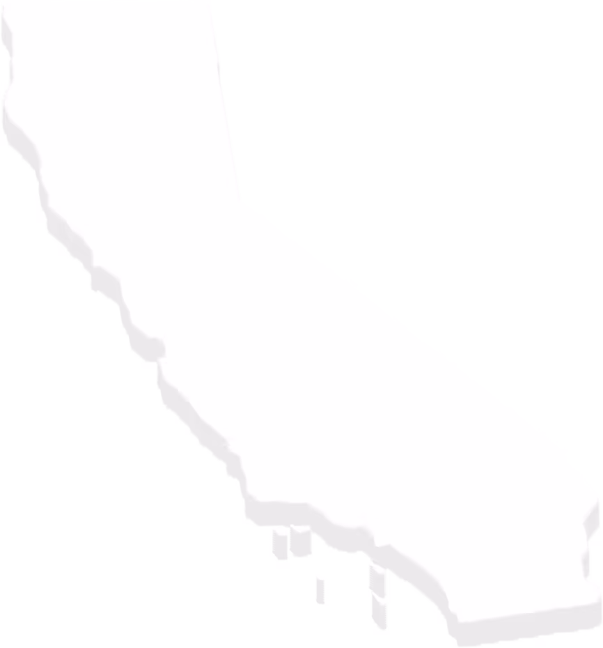 Outlined map of the state of California in the United States.
