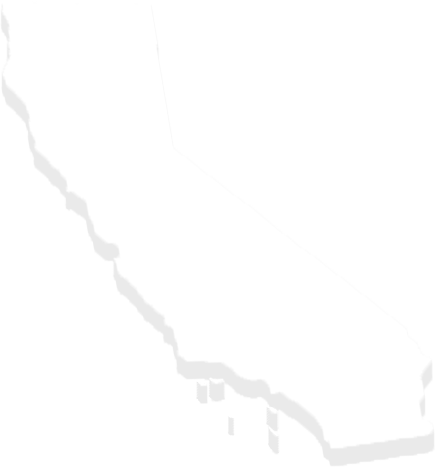 Outlined map of the state of California in the United States.