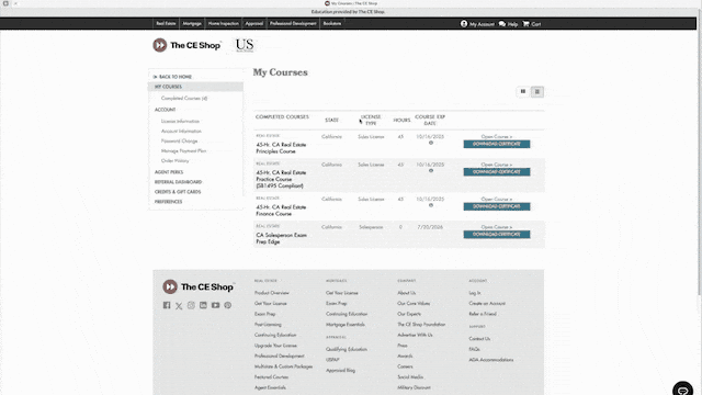Animated preview of the online student portal