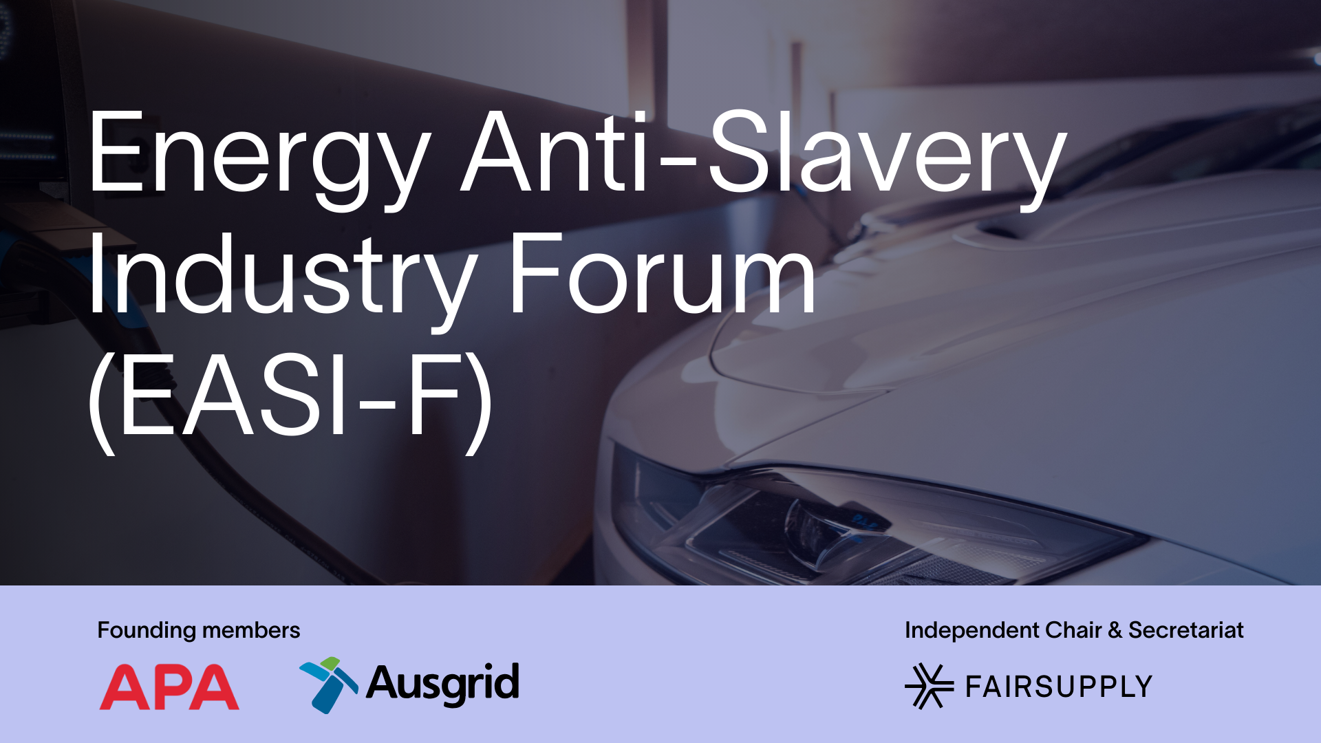 Four Fair Supply resources displayed in a grid layout, including sample sections of an Australian Sustainability Reporting Standards (ASRS) report, a board readiness checklist for ASRS compliance, and an 18-month sample project plan for climate-related financial disclosures. Each document features a light purple design with clean typography and Fair Supply branding.