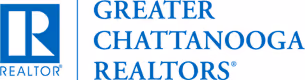 Greater Chattanooga Realtors logo with blue stylized 'R' emblem and text.