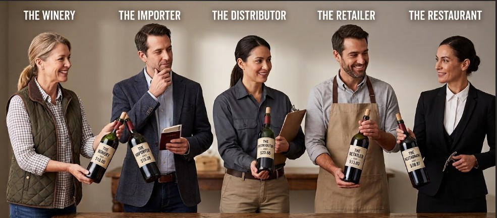 Confidential: How a $5 bottle of wine produced by a winery turns into a  $75.00 + bottle at a restaurant. 