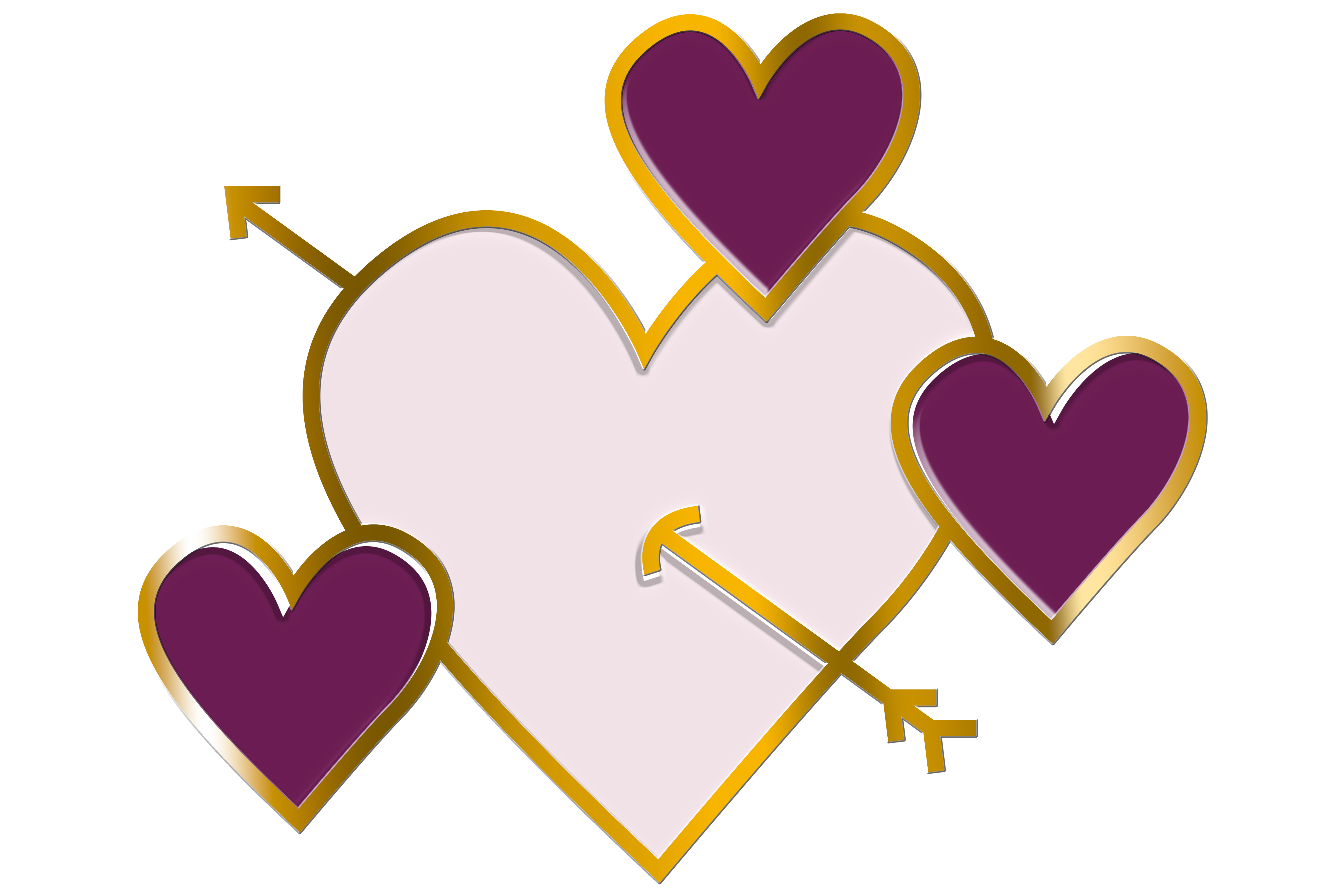 Hearts with arrow going through