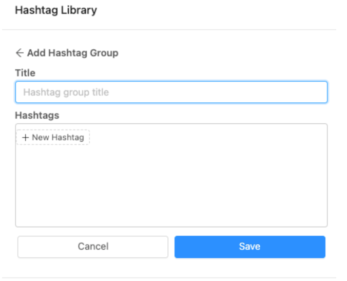 Adding hashtags in hashtag library