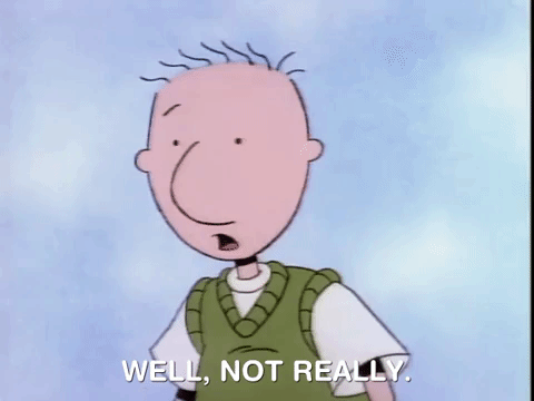 Animated character with thin hair and a green vest looks uncertain, as shown by the expression and the text "WELL, NOT REALLY, WHAT'S DIFFERENT" at the bottom of the image.
