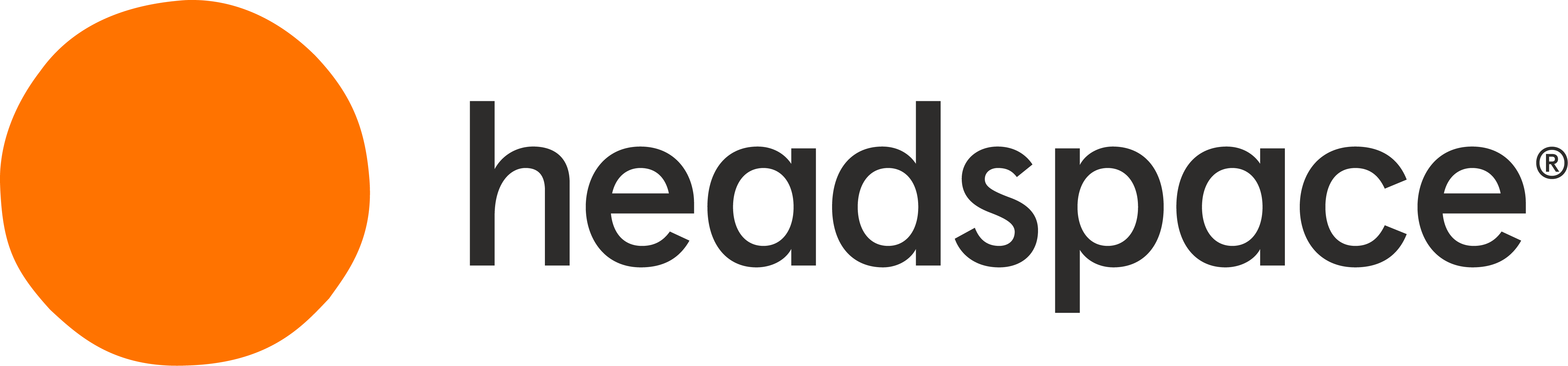 A large orange dot with the headspace word next to it