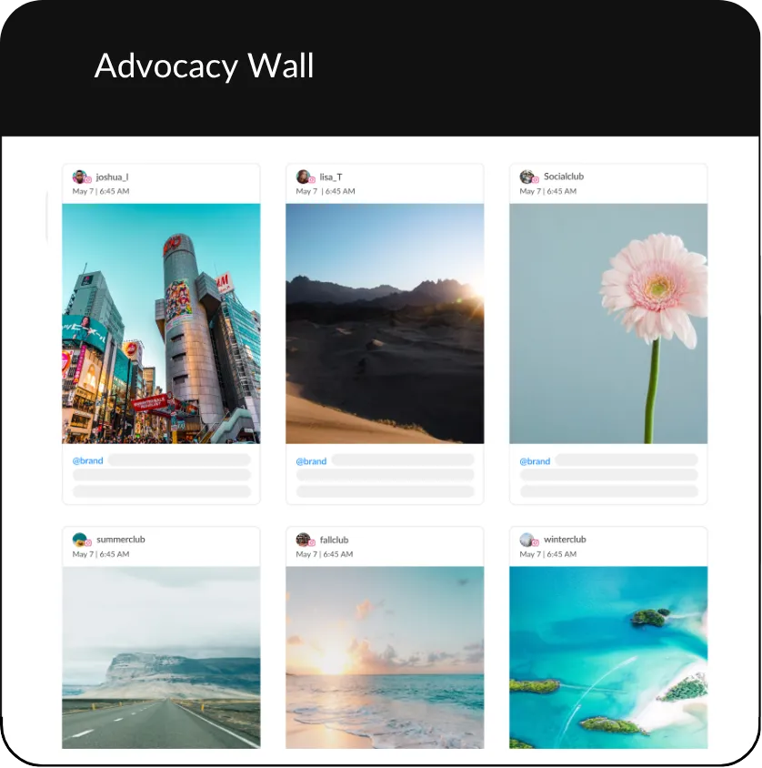 HeyOrca's Brand Monitoring Report shows an advocacy wall of social media posts that mention your brand.