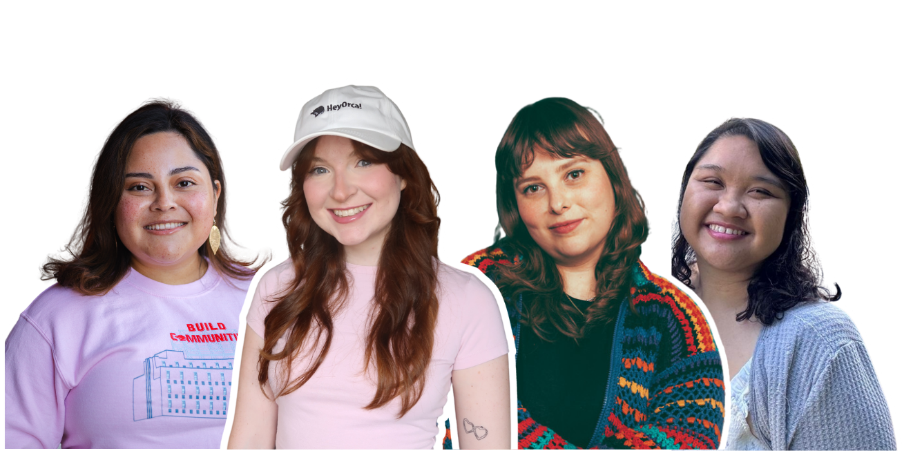 Kat, Ari, Jacqui, and Anna standing as a group, smiling for a photo.