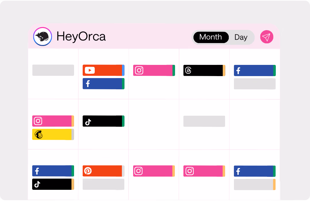 social media calendar view in heyorca