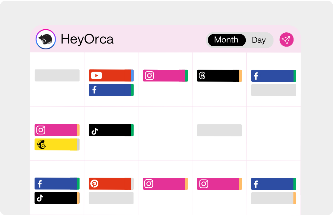 social media calendar view in heyorca