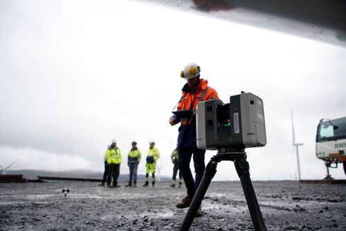 Scanner auf einer Baustelle