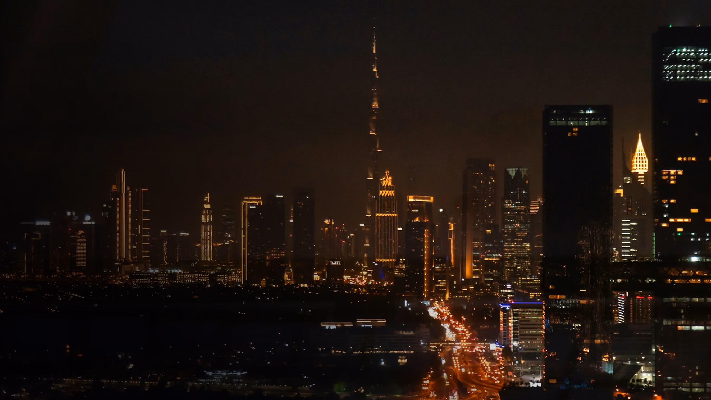 Dubai skyline at night