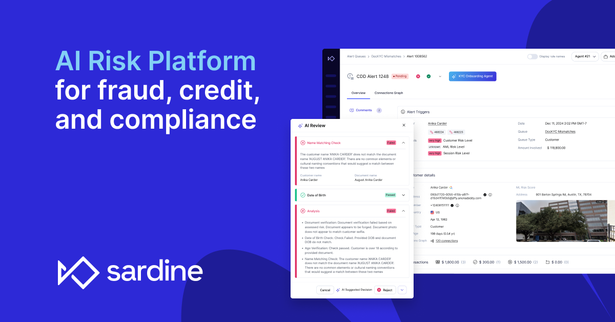 The AI risk platform for fraud, credit, and compliance