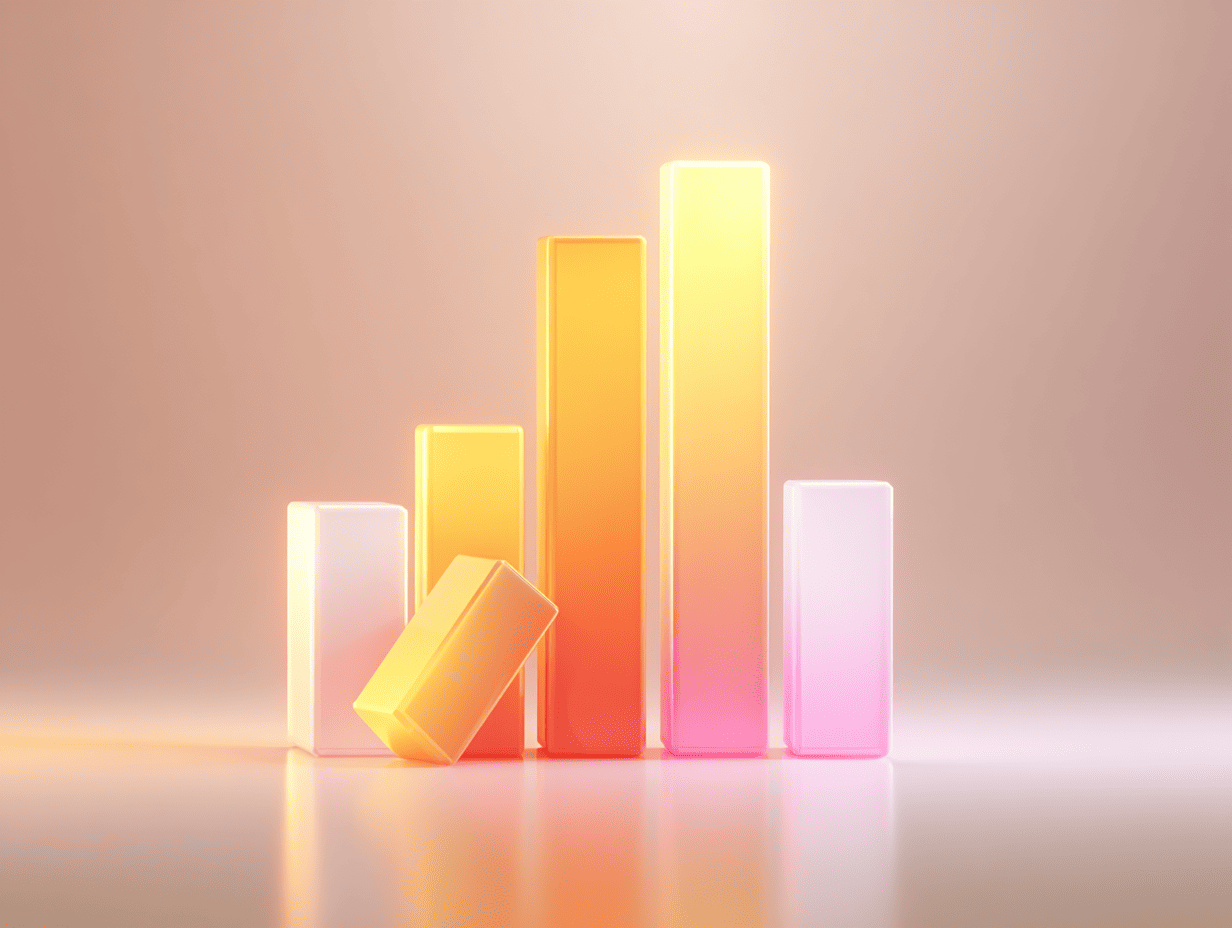 Colorful 3D bar chart with uneven columns representing fluctuating marginal costs across production units.