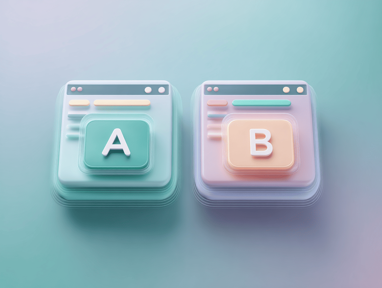 A/B testing interface used in PPC optimization to compare ad variations.