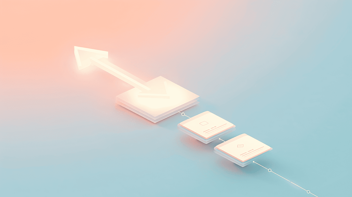 Content navigation flow of a microsite shown with directional arrows and page modules.