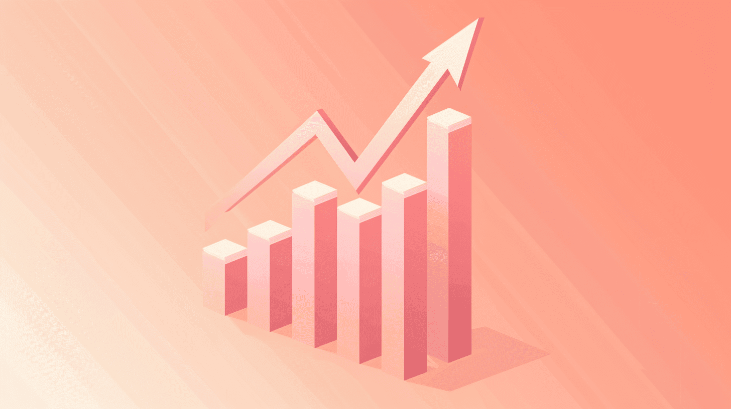 A rising bar chart with an upward arrow, representing the impact of a strong ecommerce strategy on revenue growth. To measure the effectiveness of an ecom