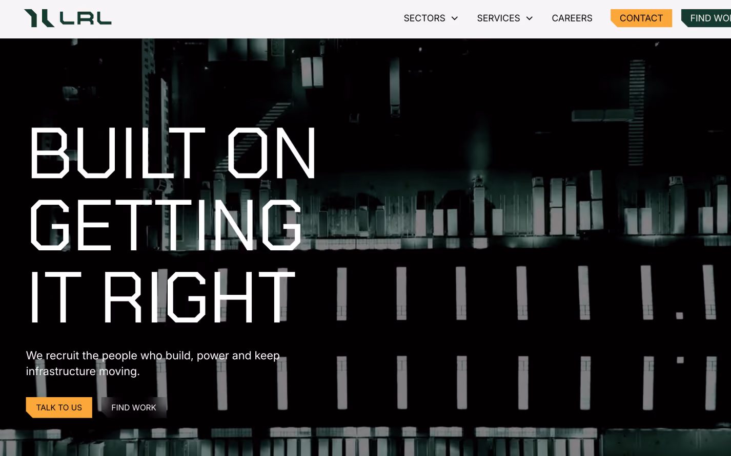 LRL Recruitment Website homepage