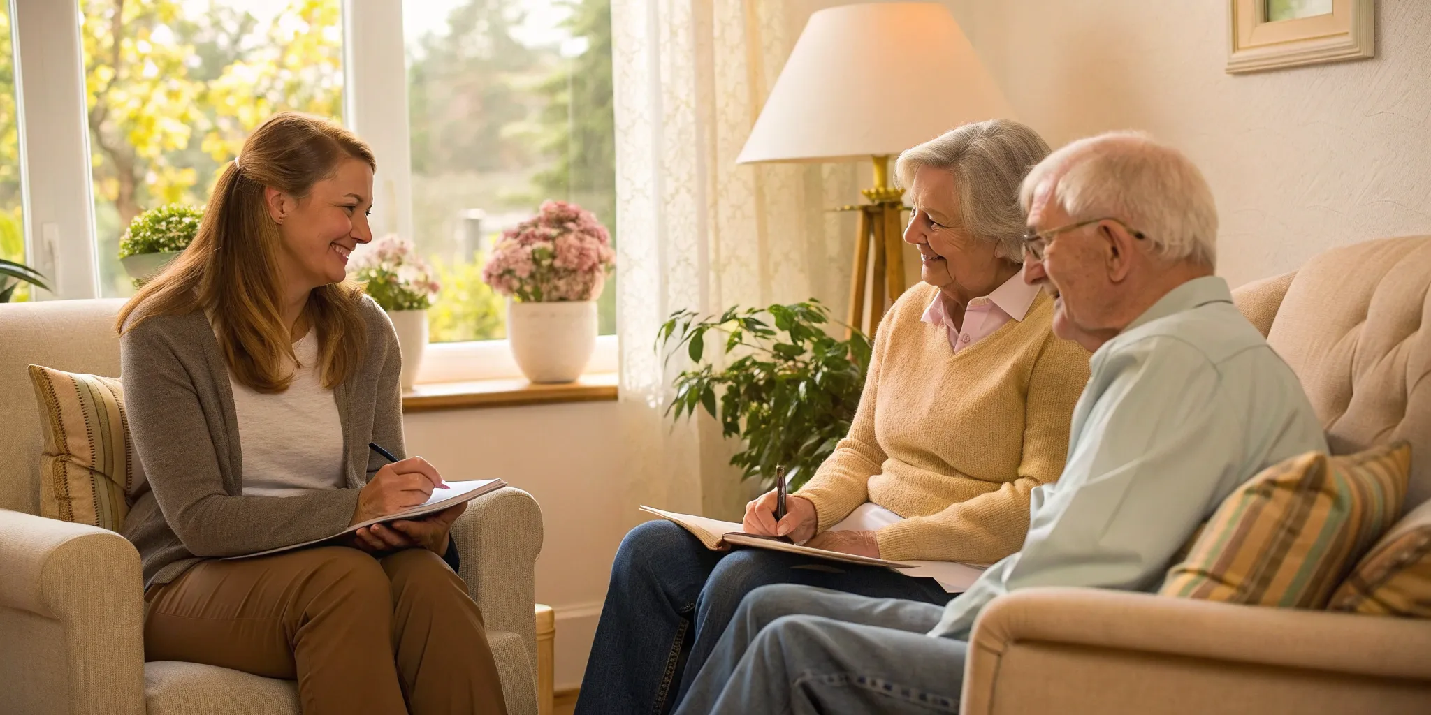 A life care advocate helps a senior couple navigate their future care options.