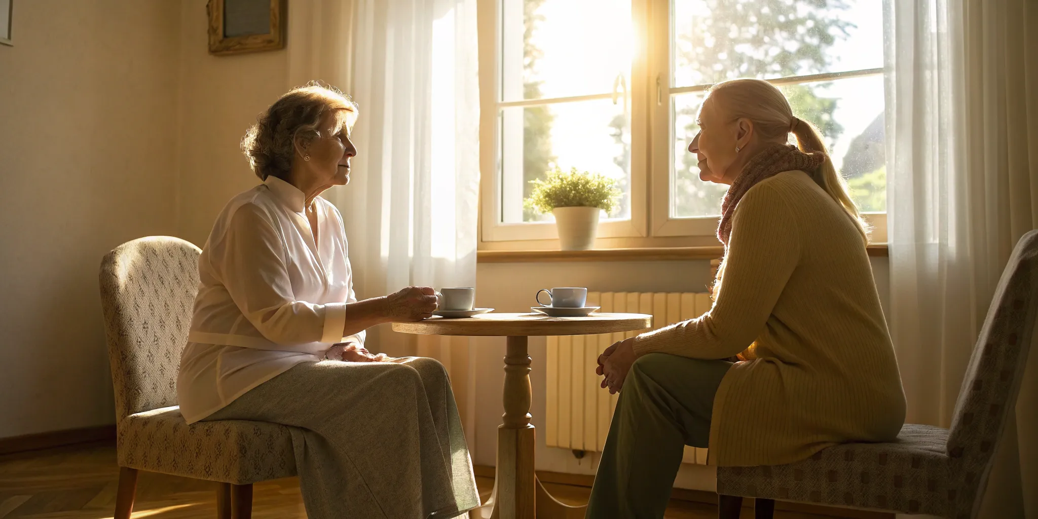 A private patient advocate having a supportive conversation with a patient.