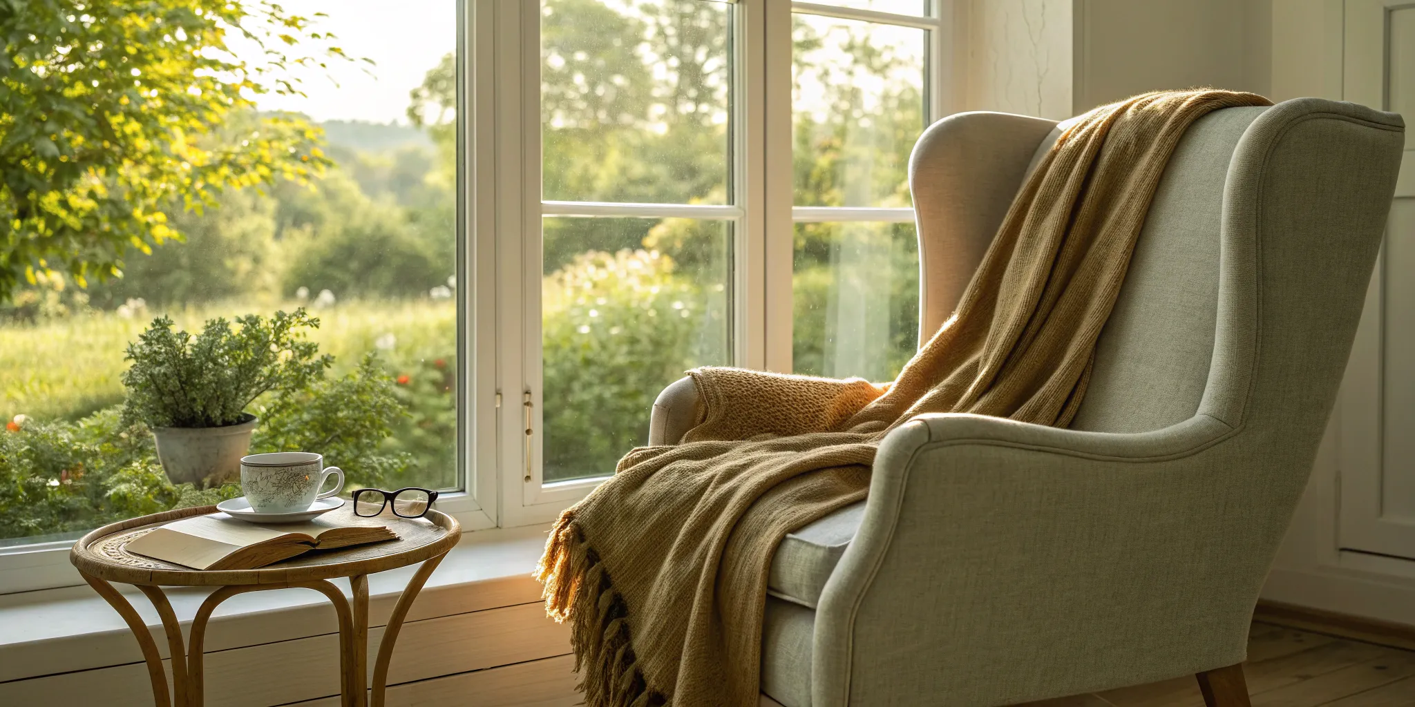 A cozy armchair offering the peace of mind provided by a Medicare advocates company.
