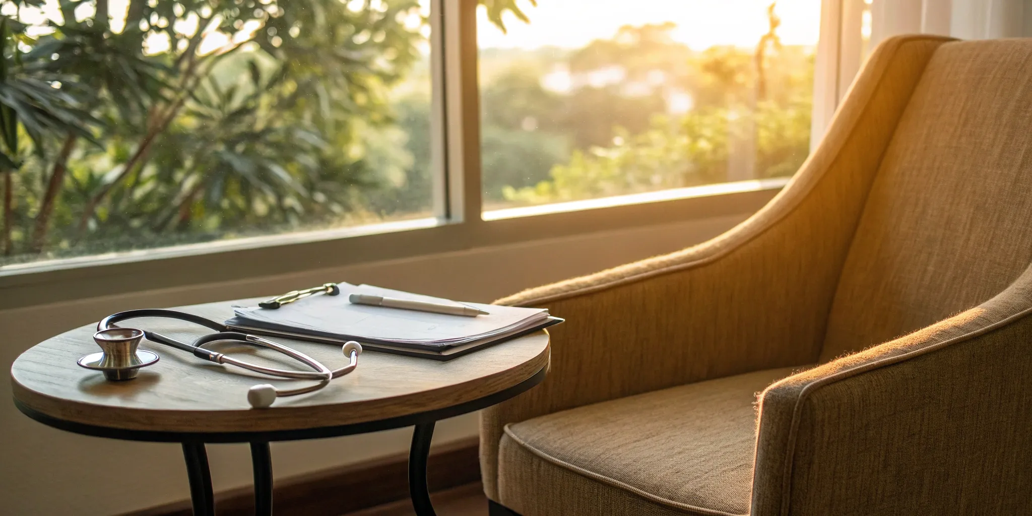 A doctor's office prepared for a consultation about fibromyalgia treatment.