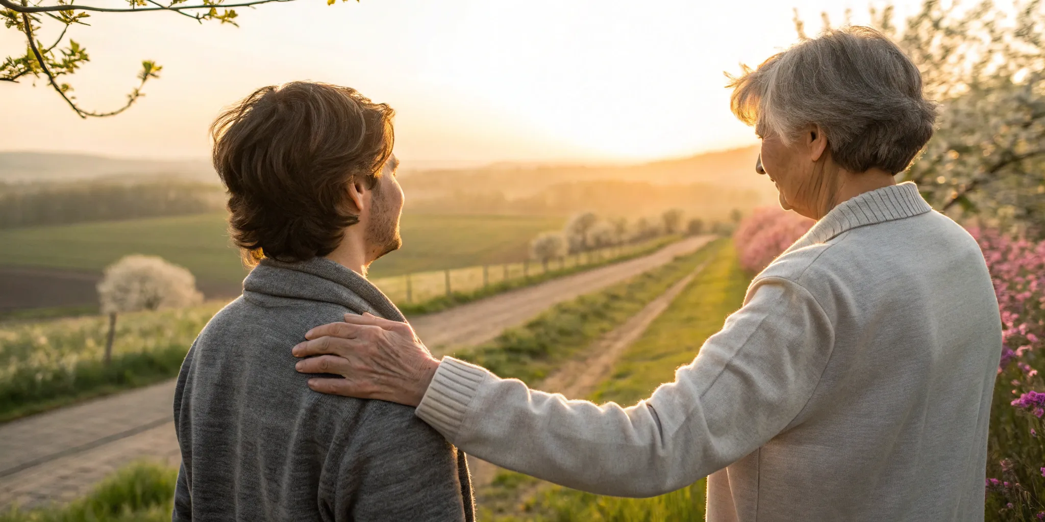 An older adult offers comfort and support for anxiety, a condition covered by Medicare.