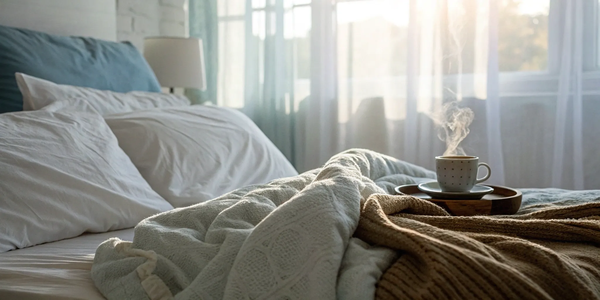 A bed in the morning, a difficult start to the day for someone with chronic fatigue syndrome.
