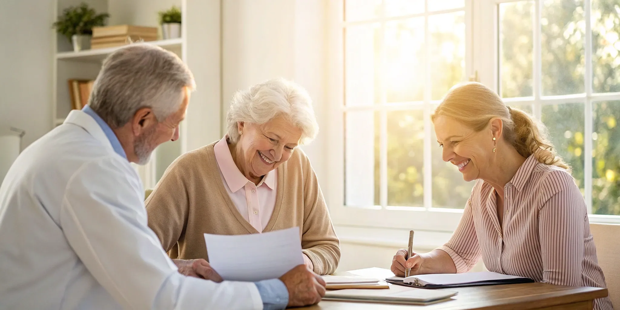 An advisor helps a senior woman understand her Texas Medicare options.