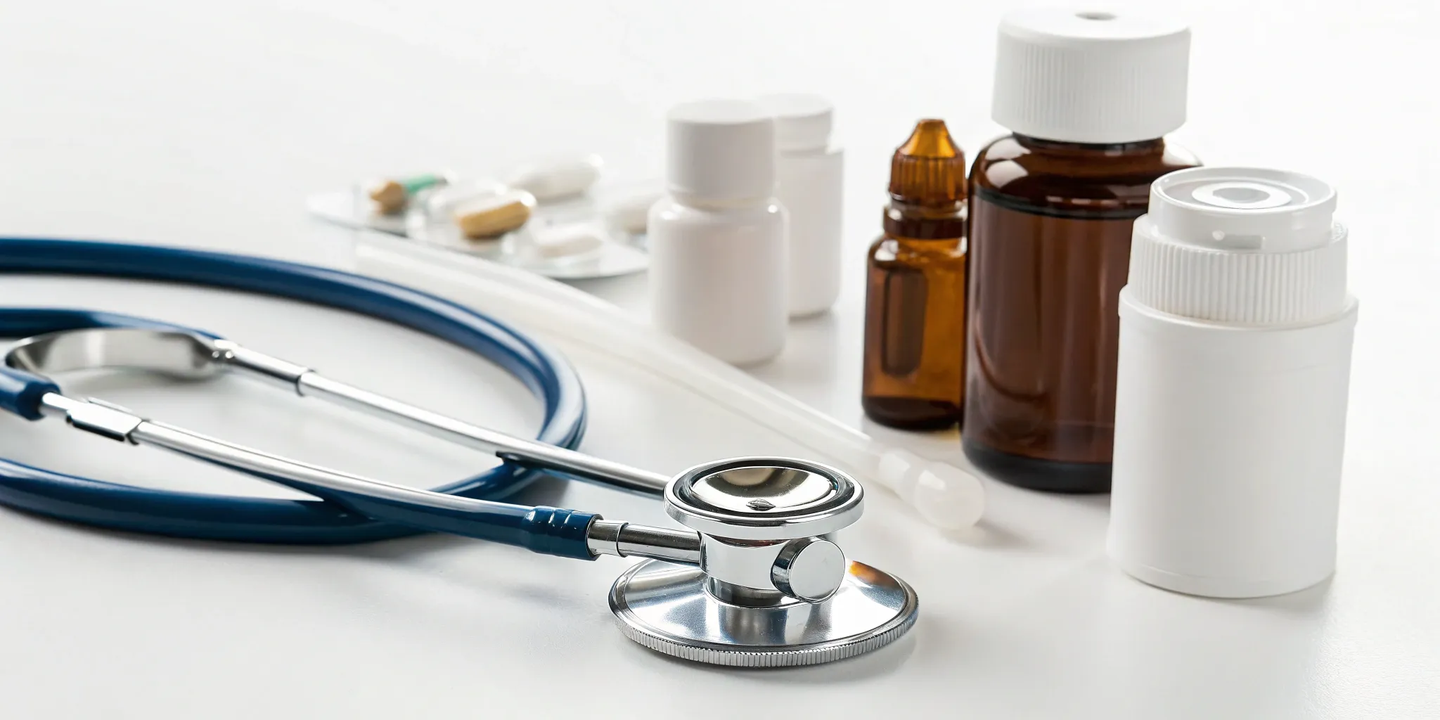 Stethoscope and medicine for kidney disease treatment covered by Medicare.