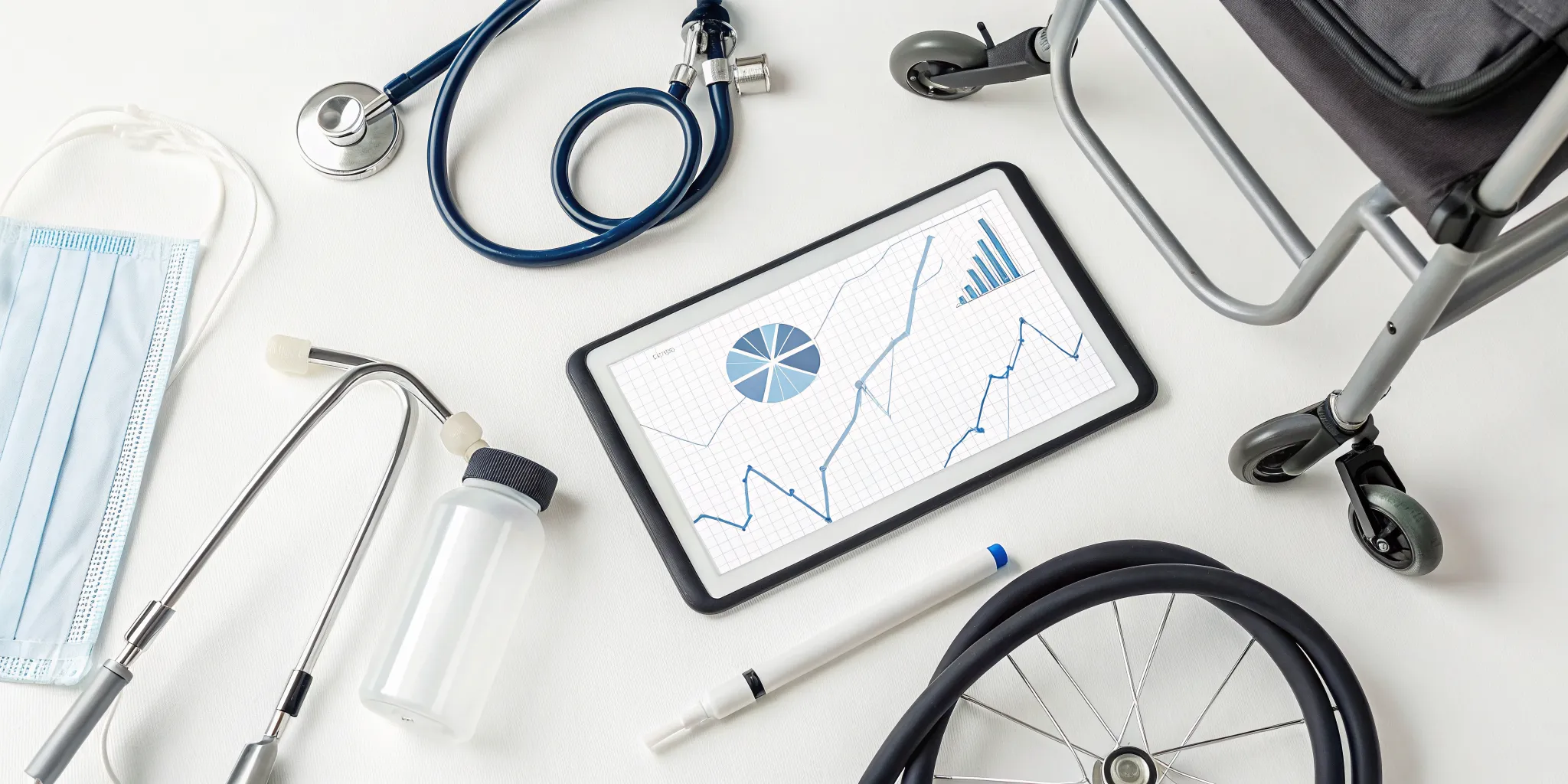 Durable medical equipment, including a wheelchair and stethoscope, covered by Medicare.