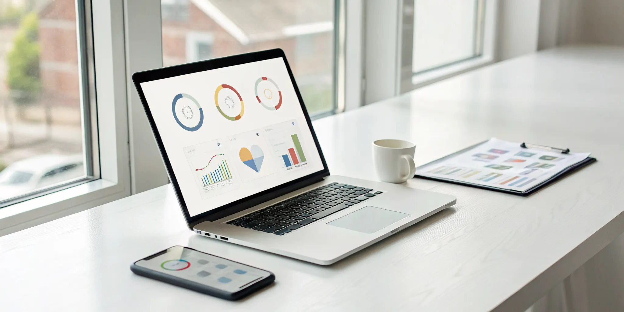 Getting help managing my chronic illness online using a laptop with health data charts.