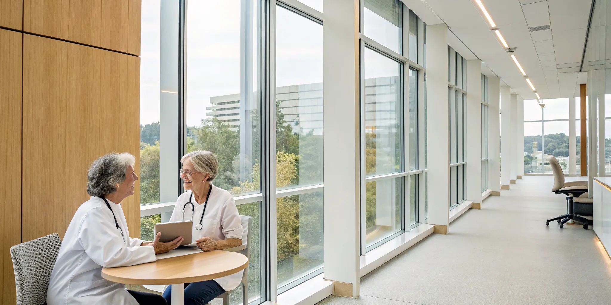 Two doctors discussing patient care, a key example of advocating for patients.
