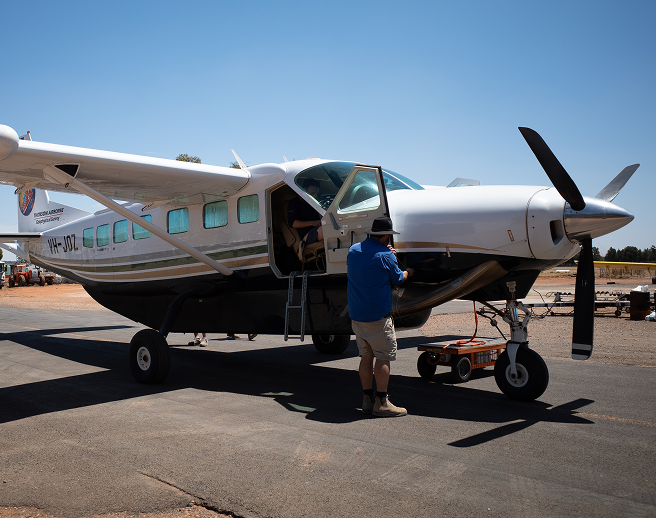 Small plane on a runway