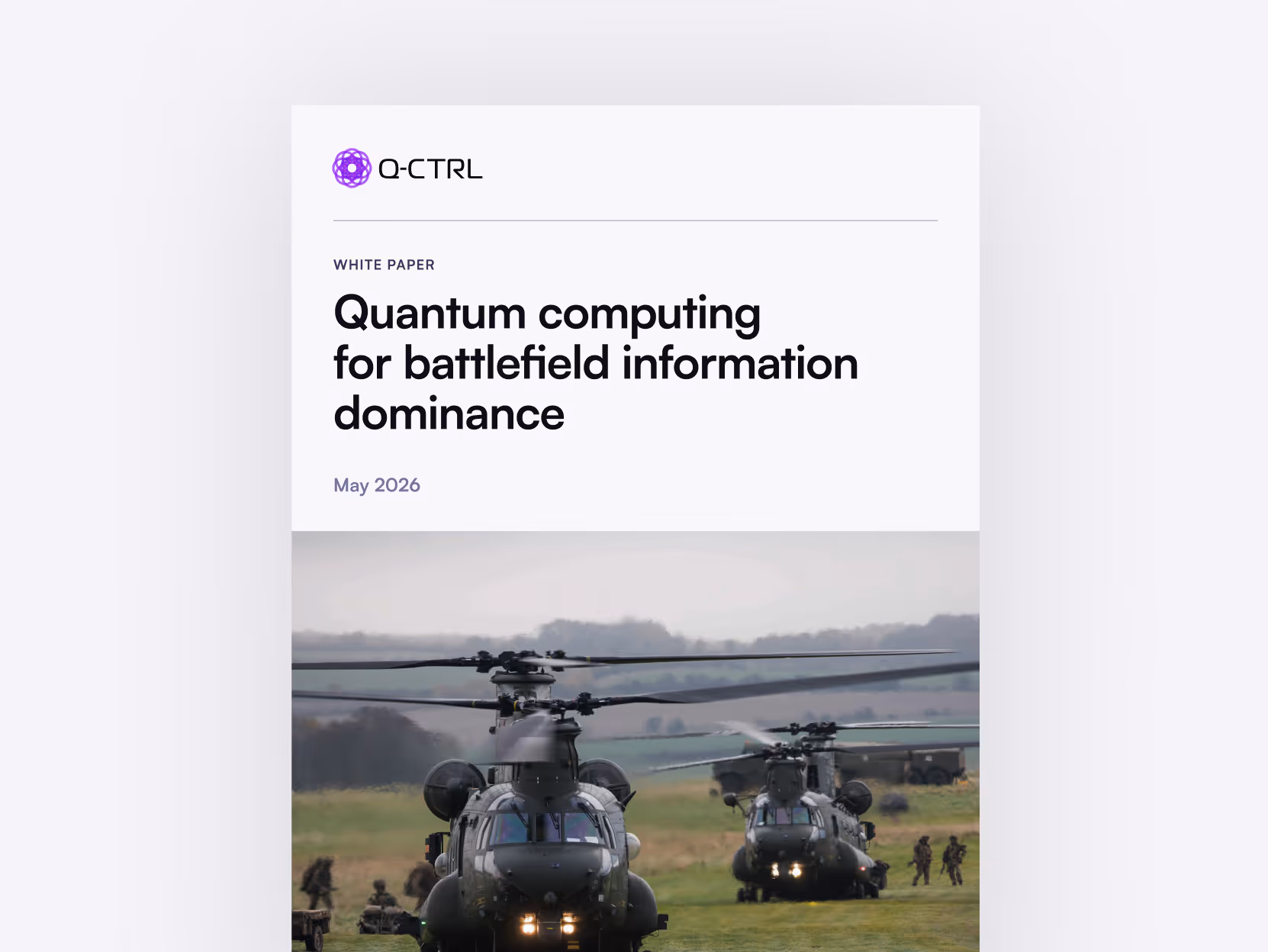 Quantum computing for battlefield information dominance white paper