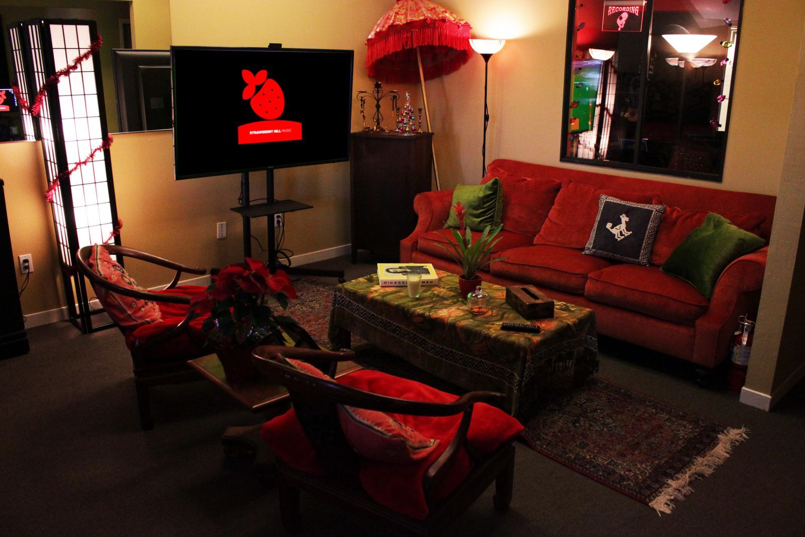 The lounge at Strawberry Hill Studio, ready to welcome our creative community