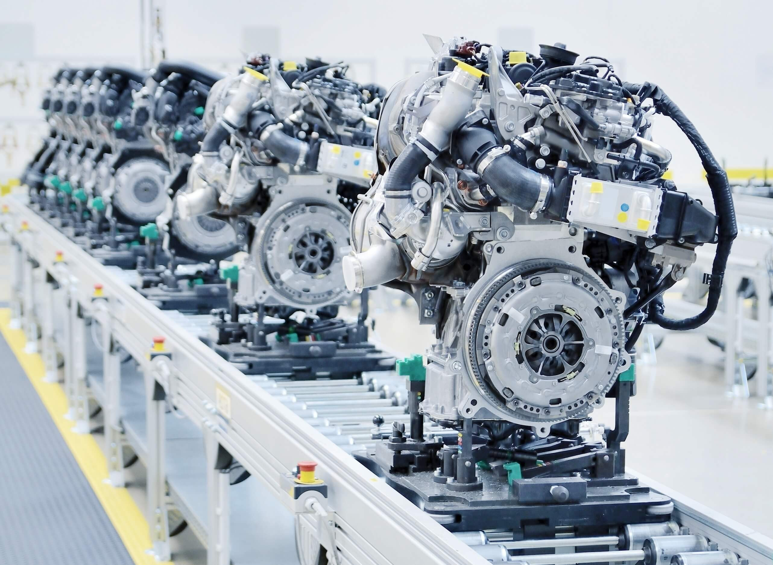 Engines on production line