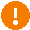 Orange circle with white exclamation mark symbolizing a warning or alert.