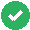 Green checkmark inside a dark green circle with a white border.